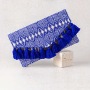 Geometric Embroidered Clutch Purses - Royal Blue