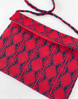 Handloomed-Convertible-Clutch-in-Red-and-Navy---closeup