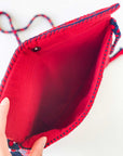 Handloomed-Convertible-Clutch-in-Red-and-Navy-inside-of-pouch