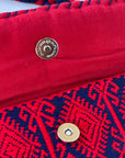    Handloomed-Convertible-Clutch-in-Red-and-Navy-magetic-button