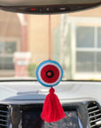 Red Evil Eye Car Charm Tassel Accessory