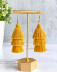 Handmade-Tiered-Tassel-Earrings-in-Golden-Yellow