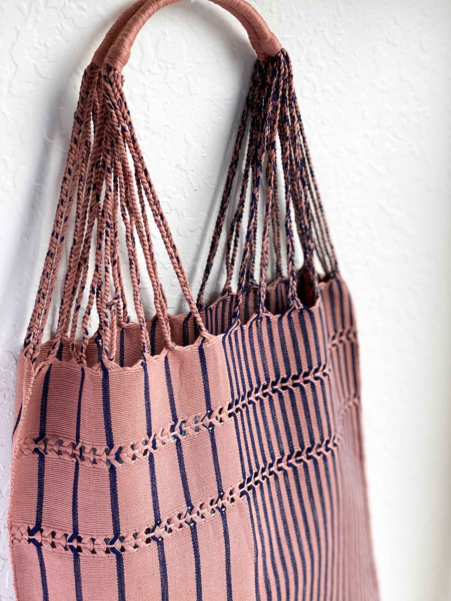 Handwoven-Loom-Tote-Bag-in-Mauve-in-Navy-Stripes