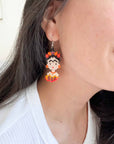 Handbeaded Frida Earrings - Black