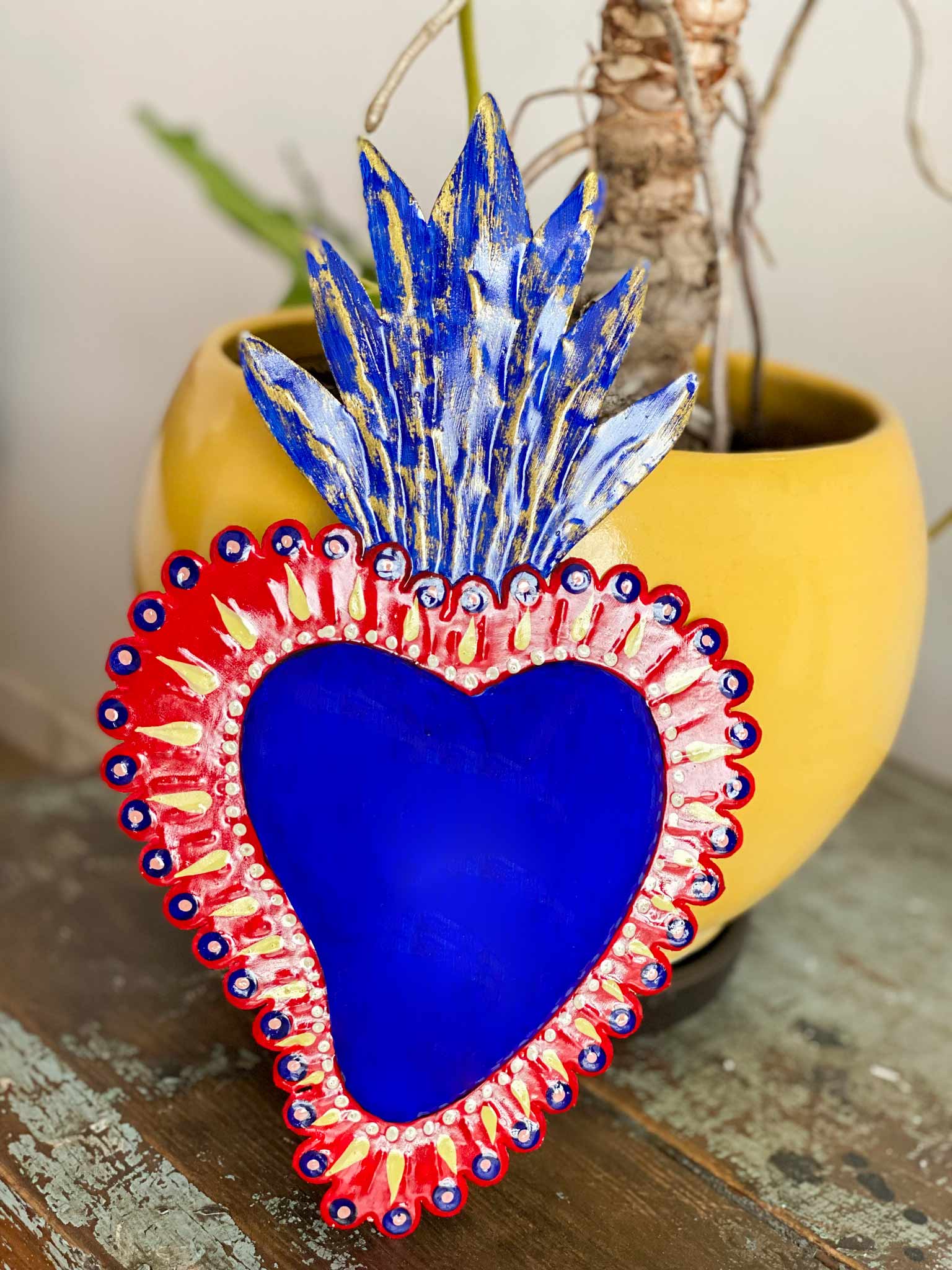 Milagro Tin Heart - Royal blue