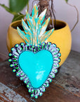 Milagro Tin Heart - Turquoise