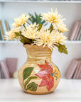 Handpainted Glazed Ceramic Vase